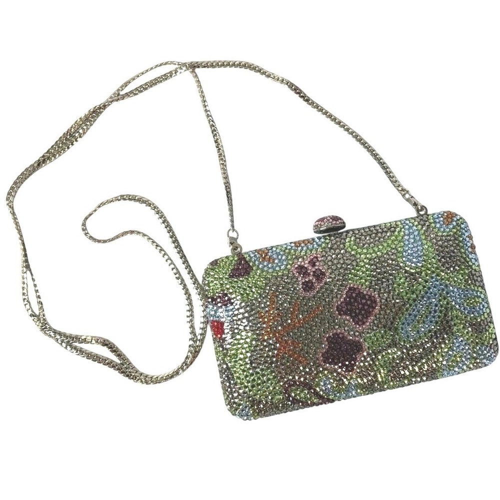 Remeeamini Crystal Clutch Women OS Multicolor Fair Vintage Floral‎ Minaudiere